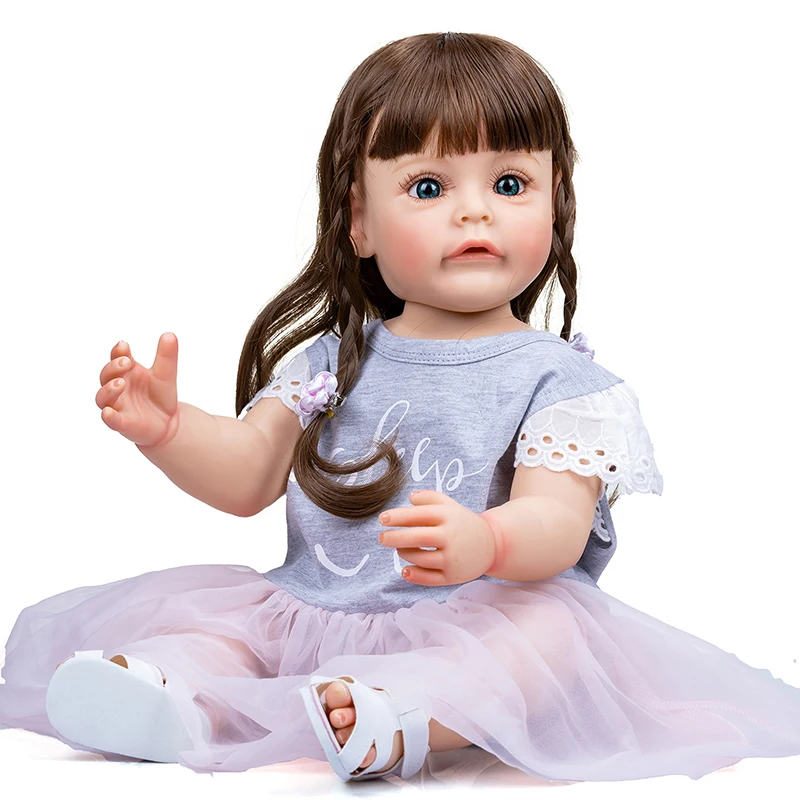 

Полноразмерная силиконовая кукла для маленьких девочек, 55 см