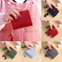 fashion korean style female card case credit card holder square bag womens wallet tassel mini coin purse
