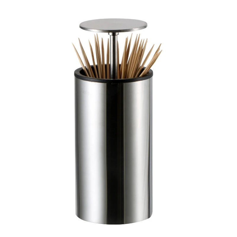 

Automatic Pop-up toothpick box stainless steel toothpick box Luxury toothpick holder