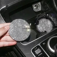 luxury universal auto car interior accessories bling crystal rhinestone anti slip car cup holder coaster insulation pads supplie