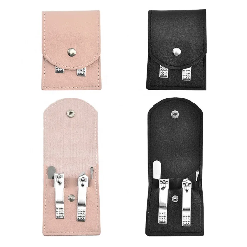 

4 Pieces Manicure Pedicure Sets Nail Clipper Tools Professional Stainless Steel Nail Clipper with Case Travel Kit