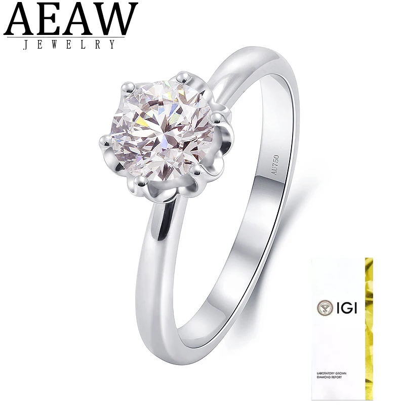 

1.21ct CVD HPHT Lab Growm Diamond Ring Real Solid Gold Jewelry Engagement with IGI Certicfication