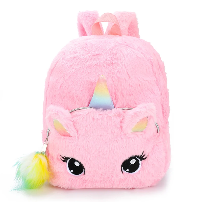 

Cute Cartoon Unicorn Kids School Bags for Girls Soft Plush Children School Backpack for Kindergarten Baby Travel Snacks Toys Bag