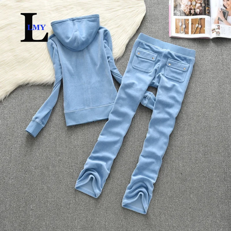 LMY однотонный спортивный костюм Juicy бархатные спортивные костюмы Бесплатная