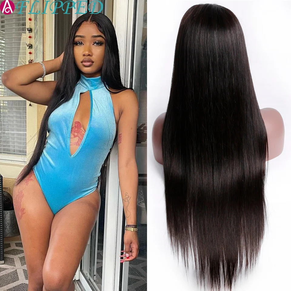 13x4 13x6 Transparent HD Lace Front Human Hair Straight Wigs 18-40Inch Bone Straight Remy Human Hair Lace Frontal Brazilian Wig