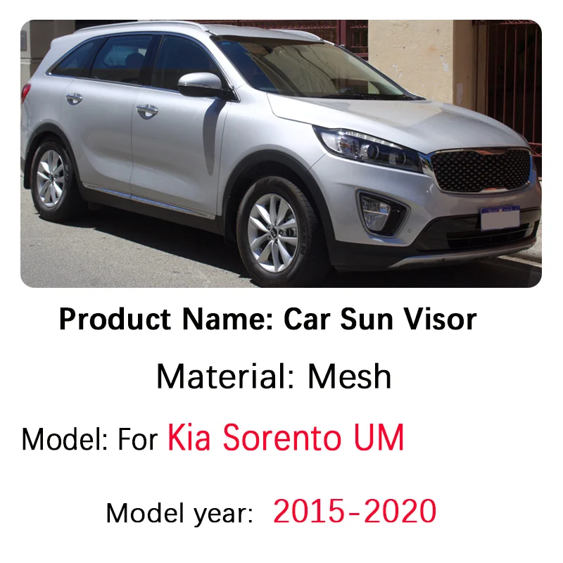 Фото Для Kia Sorento 2015-2020 UM MK3: Сетчатые солнцезащитные шторки на окна, магнитные шторки для конфиденциальности, защита от комаров, автоаксессуары №2