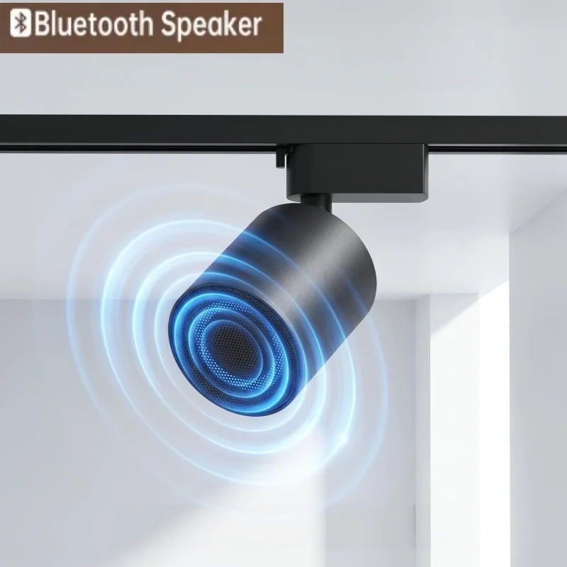 Фото Современная беспроводная стереоколонка Bluetooth с магнитной направляющей, серия 20, V5.4, магнитная направляющая/двухпроводное подключение высокого напряжения/встраиваемый потолочный стиль. №1