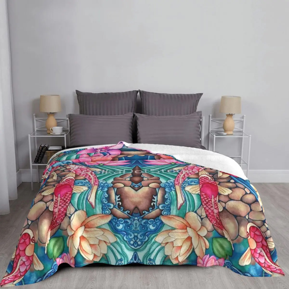 Всесезонное универсальное одеяло Koi Pond офисные подарки на Хэллоуин