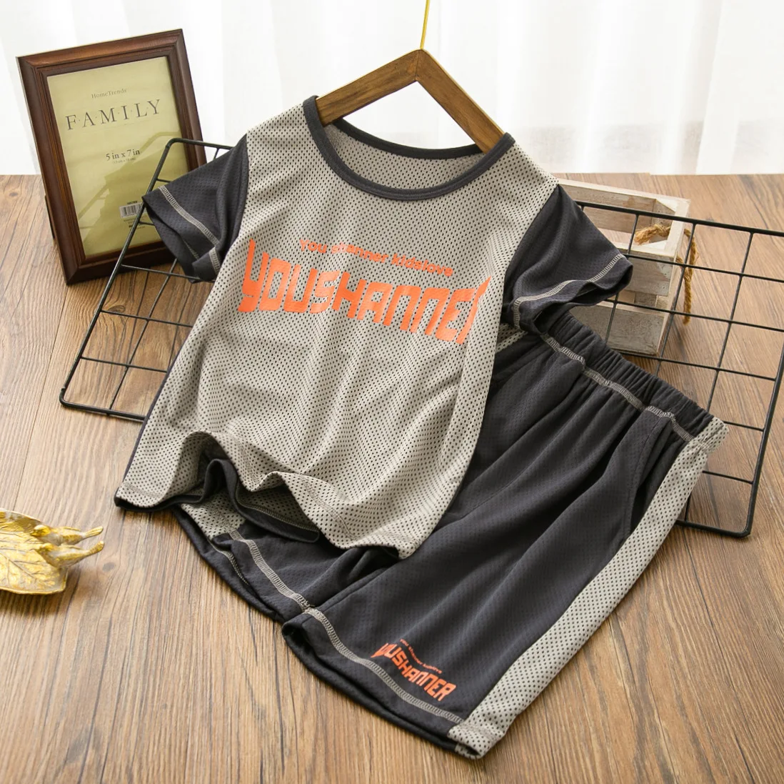 Summer children's mesh half sleeve sports suit quick drying short sleeved shorts basketball suit Sportswear basketball jerseys