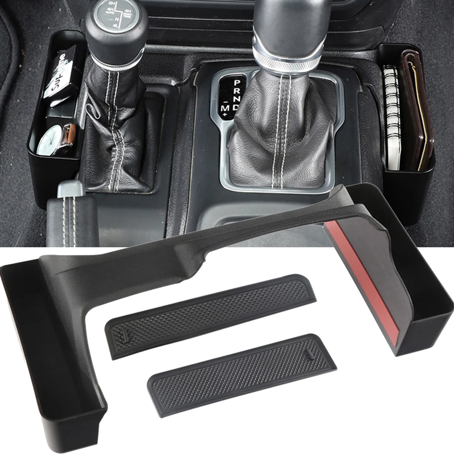 Черный ящик для хранения переключения передач Jeep Wrangler JL Gladiator JT 2018 2019 2020 2021 2022