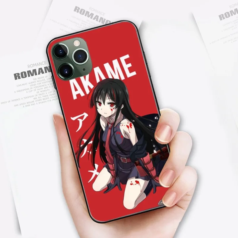 Anime Akame GA Kill Phone Case for iPhone 14 13 12 11 XS X 8 7 6 Plus Mini Pro Max SE 2022 Black Soft Phone Cover Funda images - 6