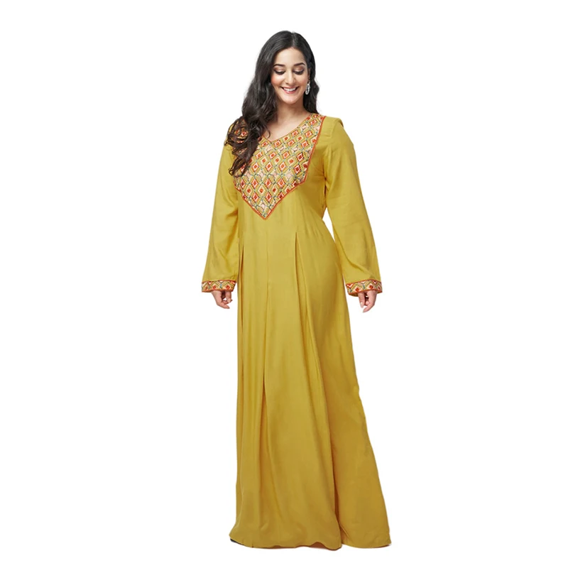Embroidery Dubai Turkey Muslim Ramadan Eid Abaya For Women 2022 Long Dress Moroccan Caftan Evening Arabic Abaya Party Clothing