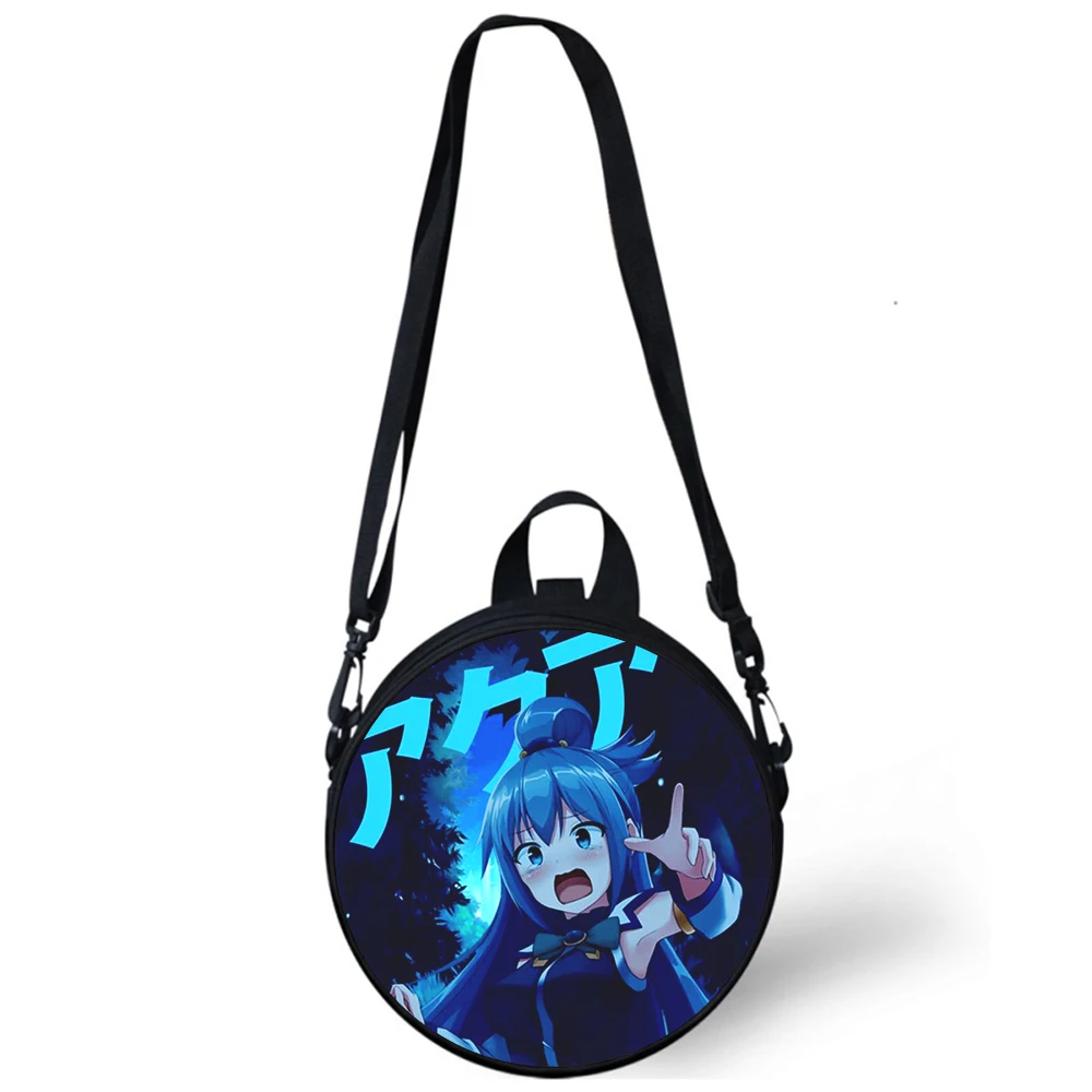 Konosuba Aqua cute Anime Child kindergarten Bag 3D Print Crossbody Shoulder Bags For School Women Mini Round Bagpacks Rugtas Bag