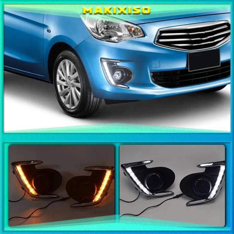 LED DRL Daylight Daytime Running Lights Front Fog Light Lamp for Mitsubishi Attrage Mirage G4 2012-2015