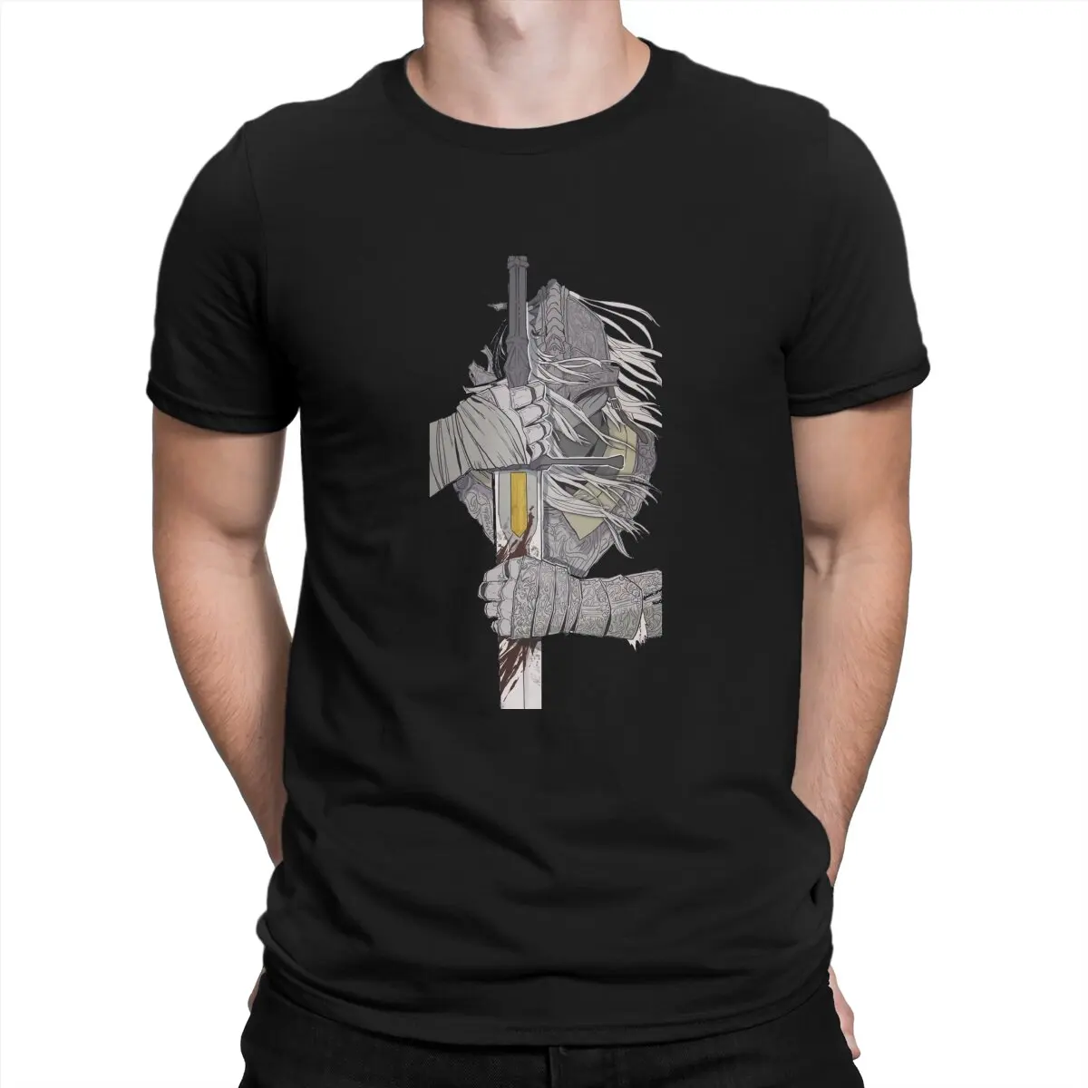 

Cartoon Man's TShirt Elden Ring Crewneck Short Sleeve Fabric T Shirt Funny High Quality Birthday Gifts