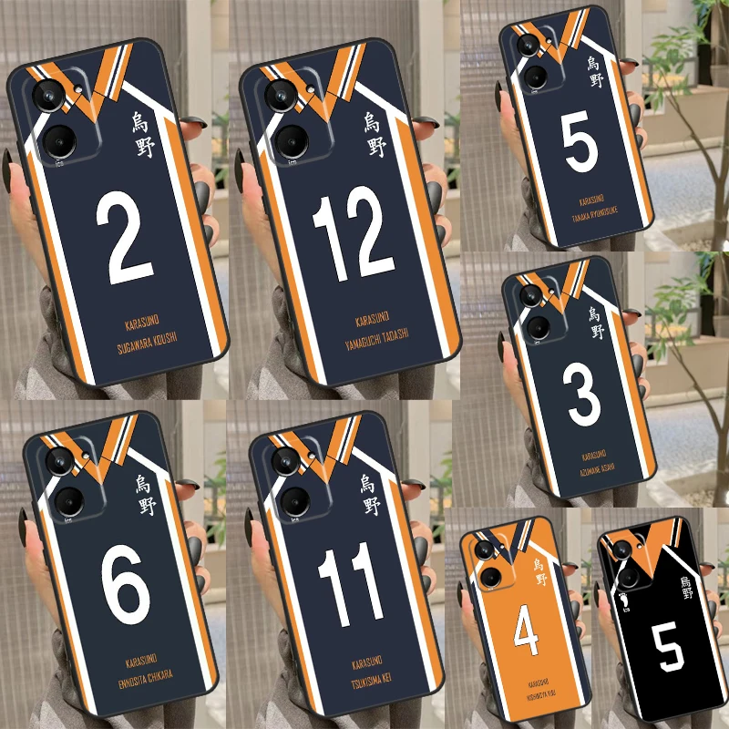 Haikyuu! Karasuno Team Uniform для Realme 11 Pro Plus 9 10 GT Neo 5 2 3 T C11 C15 C25s C21Y C30 C31 C33 C35 C53 C55
