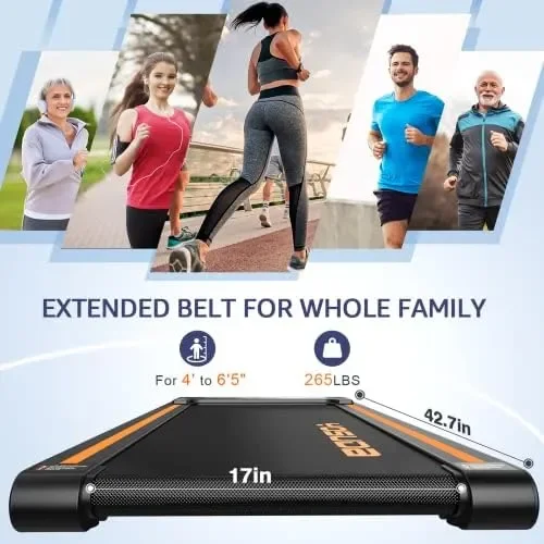 

2 in 1 Under Desk Treadmill 2.5HP, Walking Pad for Home/Office, Smart Walking Treadmill with App, Walking Jogging Machine with 2