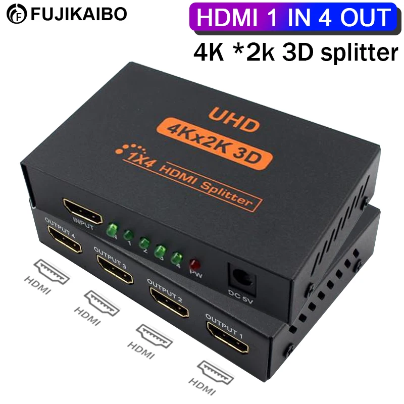 

Разветвитель HDMI 1 в 4 к, 2 к, HD, 1080P, 1 вход, 4 выходных порта