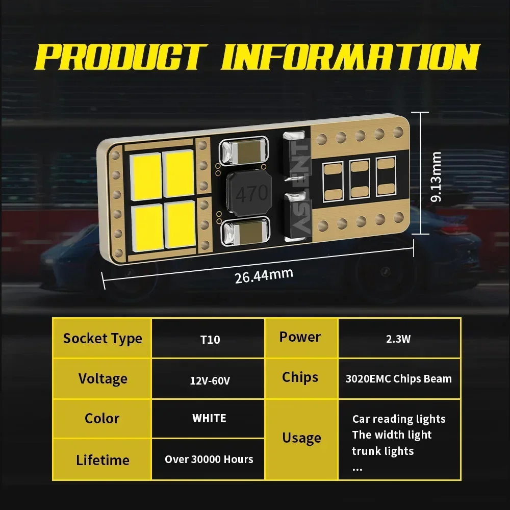 2x 9-60 В 12 24 W5W T10 Светодиодный CANBUS без ошибок 5W5 3020 Супер яркие автомобильные