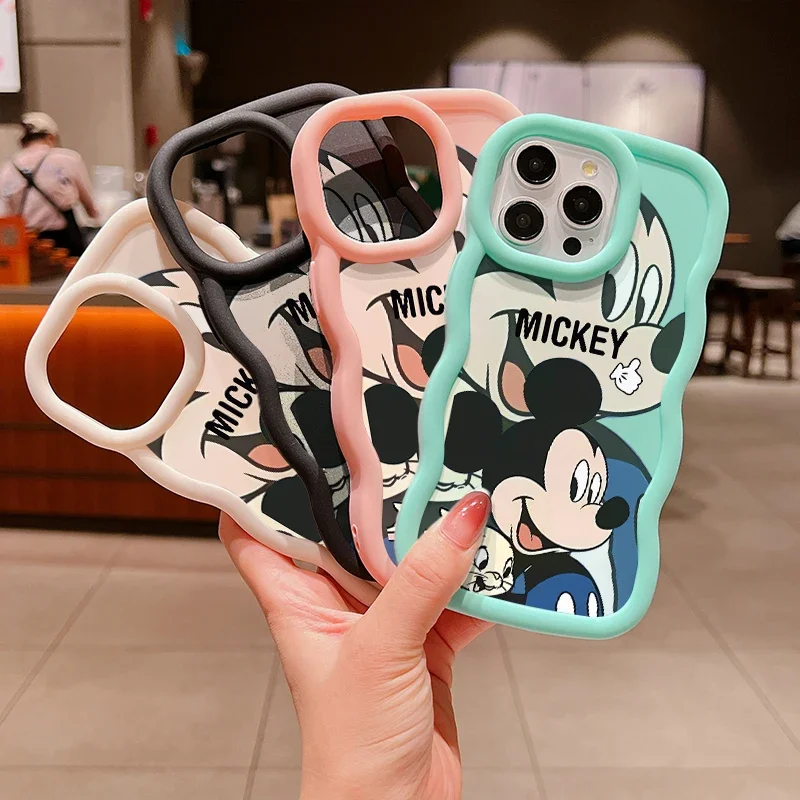Disney Mickey Minnie Mouse Phone Case For Xiaomi POCO Mi 14T Pro 14 X6 M6 X3 X5 5G M3 Candy Color Soft Wave Side Cover
