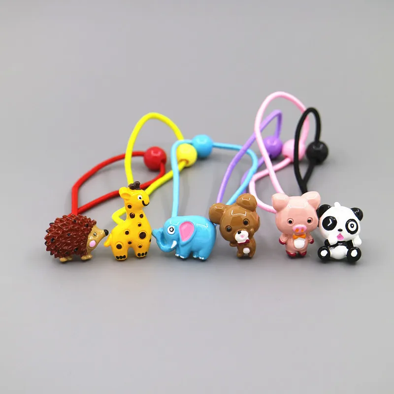 

6 PCS Creative Lovely Resin Animal Owl Kids Elastic Hair Bands Baby Headdress Children Hair Ropes Girls Hair Accessories