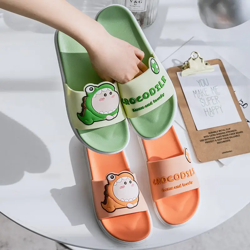 Comfortable bathroom slippers women wear ins tide cartoon cute bathroom shower slip household slippers shower slippers in summer