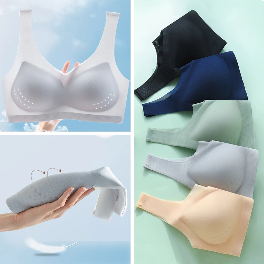 

Бюстгальтер без косточек, амортизирующий бесшовный из тайского латекса, с чашками пуш-ап, нижнее белье