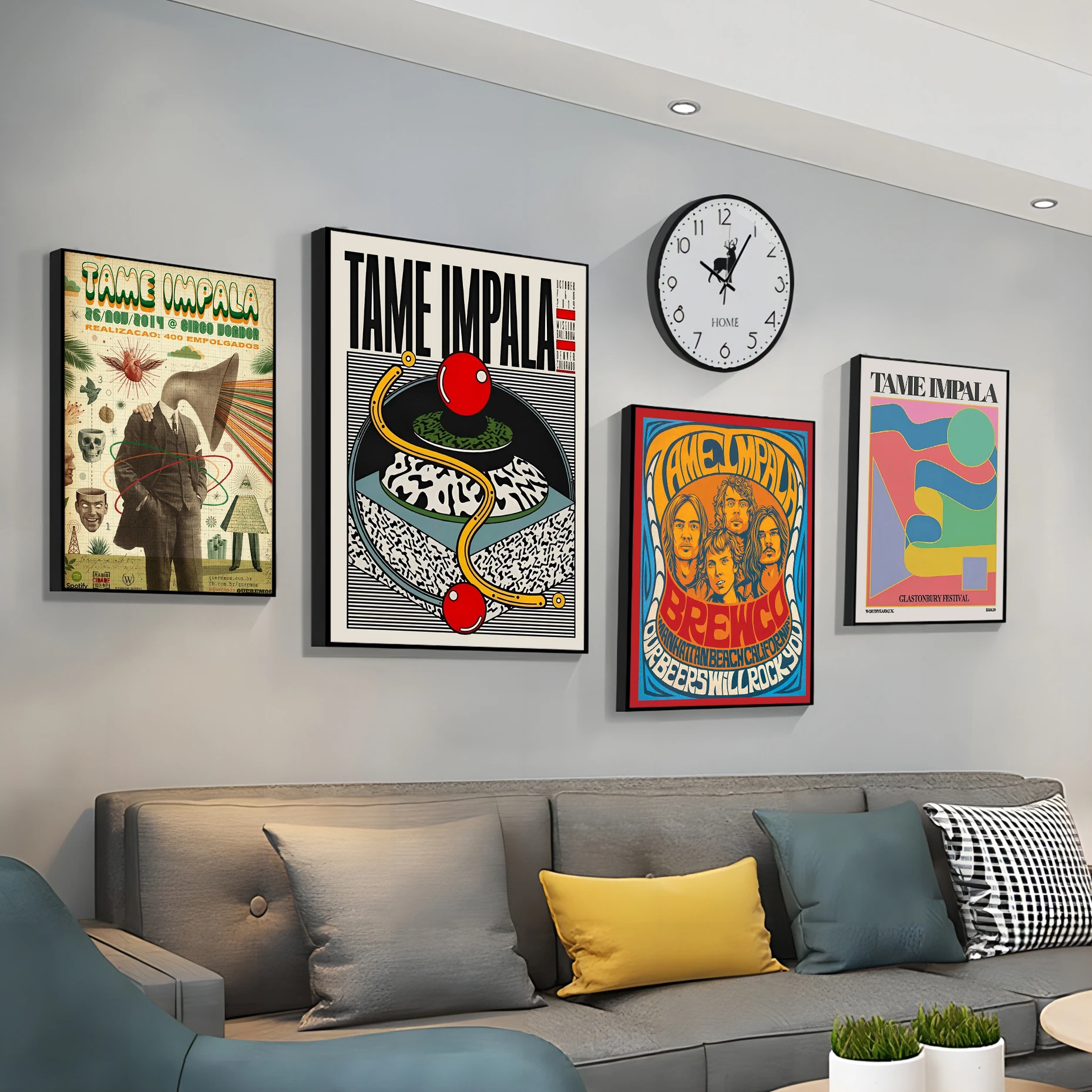 

Tame Impala Psychedelic Rock Music Band Posters Sticky Retro Kraft Paper Sticker DIY Room Bar Cafe Aesthetic Art Wall Painting