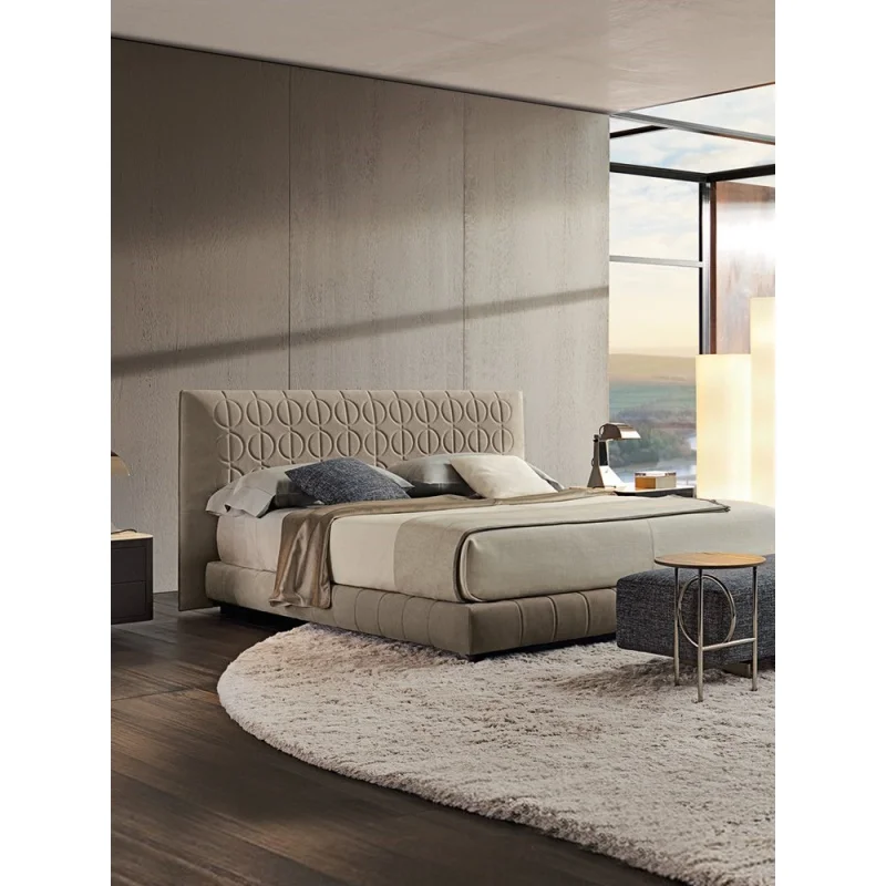 

Italian minimalist light luxury bed simple household bedroom bed villa small family 1.8m double bed