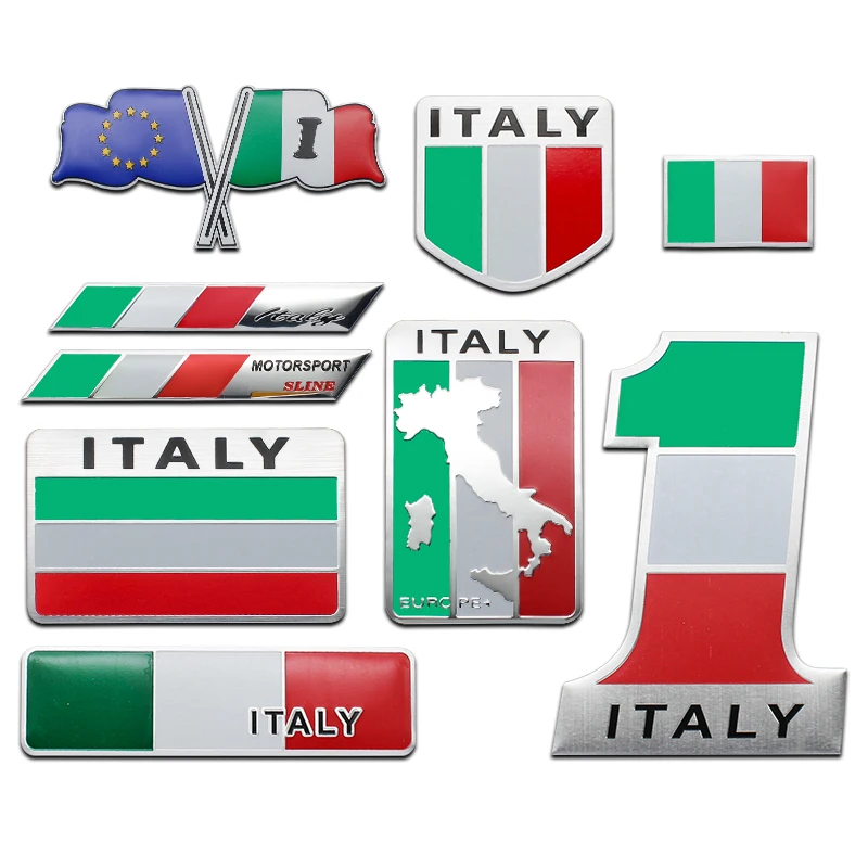 Стайлинг автомобиля 3D алюминий значок с флагом Италии эмблема украшение кузова
