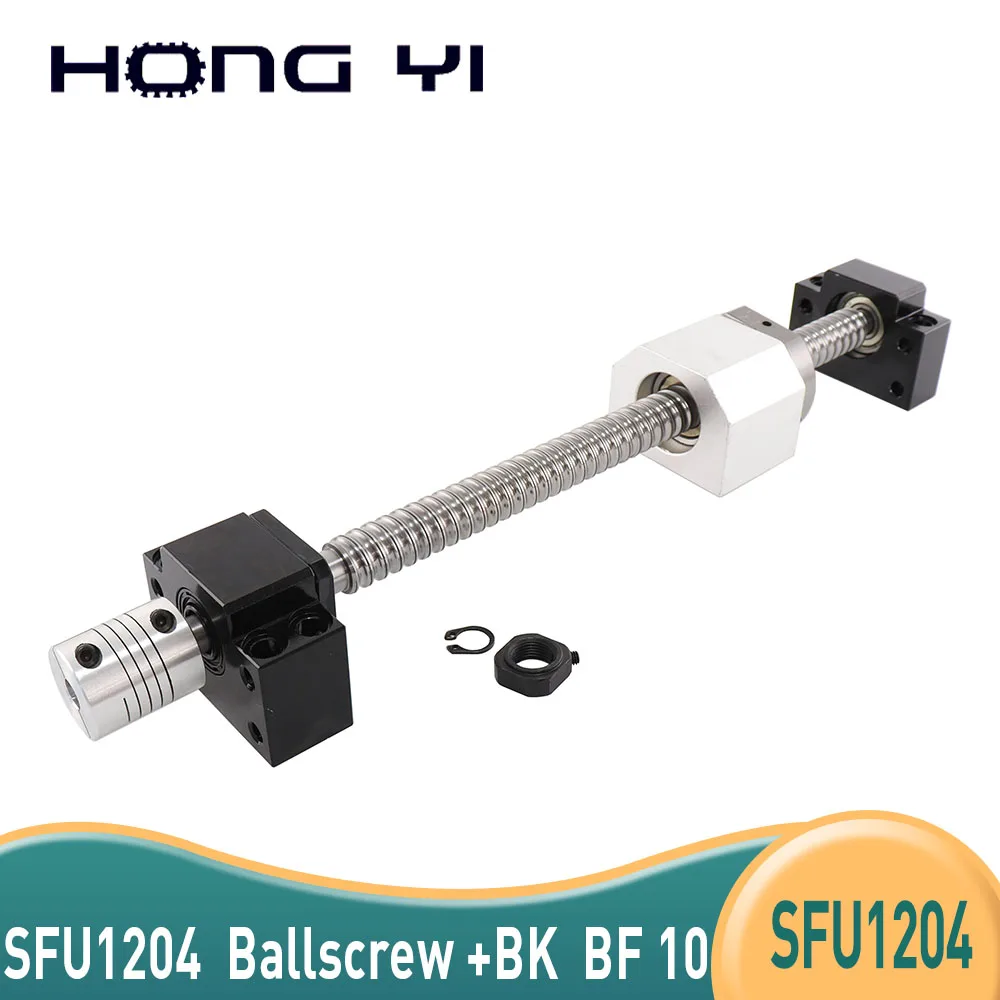

Free Shipping Ball Screw SFU1204 250 300 500 600mm C7 Roller Ballscrew With Single Ball Nut For CNC Parts BK BF10 End Supports