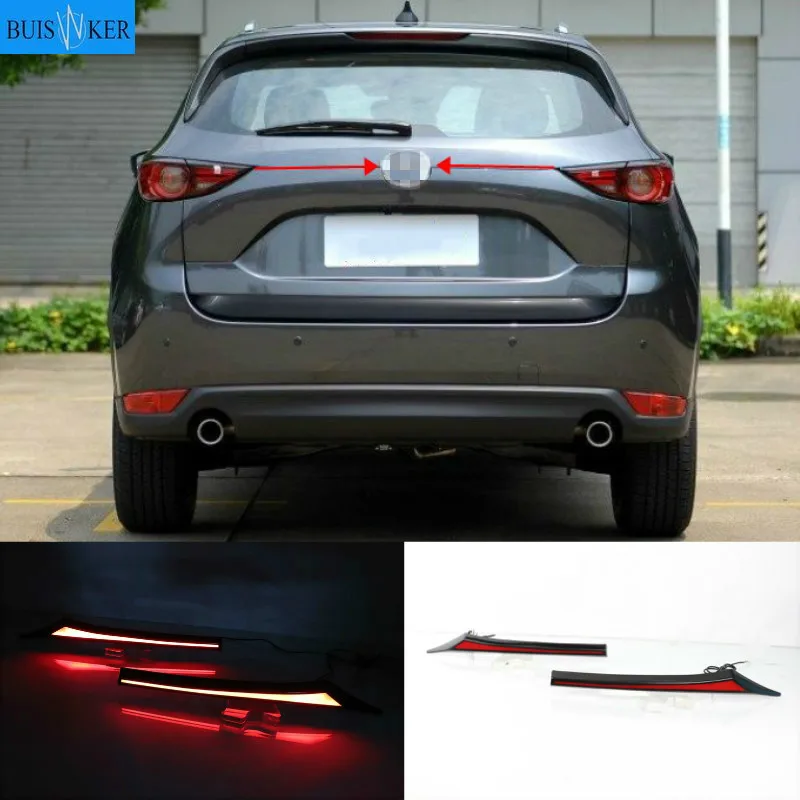 

2PCS LED Reflector For Mazda CX-5 CX5 2017-2020 Car Tail Light Rear Bumper Light Rear Fog Lamp Brake Light