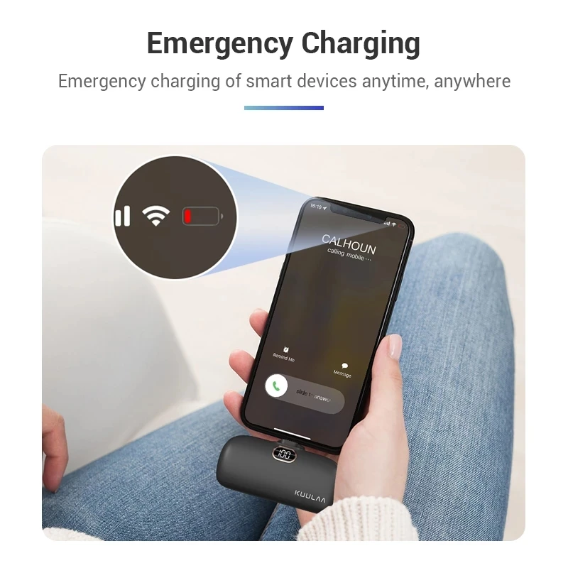 KUULAA Power Bank Mini 5000 мАч Портативное зарядное устройство Powerbank Быстрая зарядка USB Type C