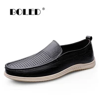 genuine leather casual shoes men soft anti slip rubber loafers moccasins men shoes slip on rubber driving shoes men