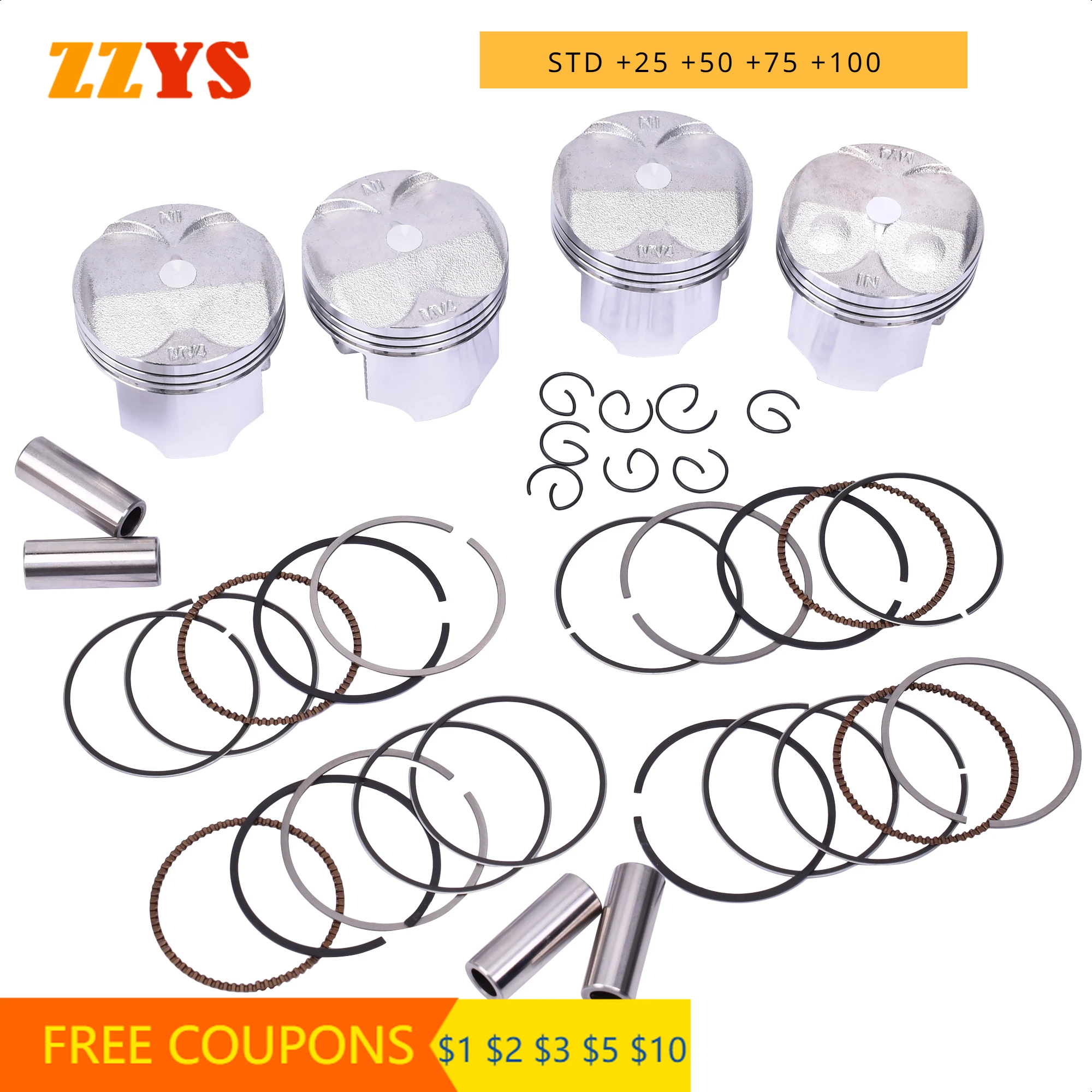 Поршневые кольца для мотоцикла Honda MV4 CB400 CB 55 25 5-55 75 4 шт. мм 100 0 5 56 STD ~ + 1 400 1992 2022