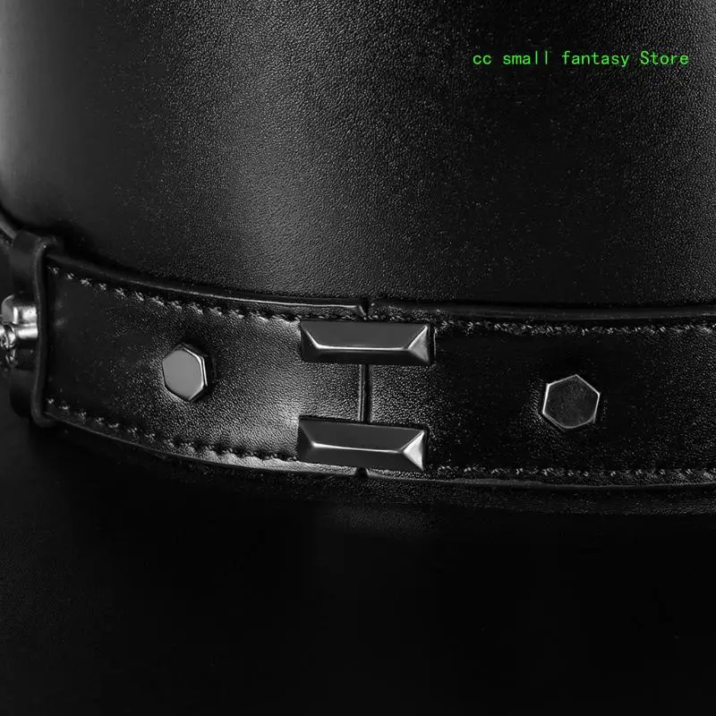 R3MA стимпанк шляпа доктора чумы из искусственной кожи черная с плоским цилиндром