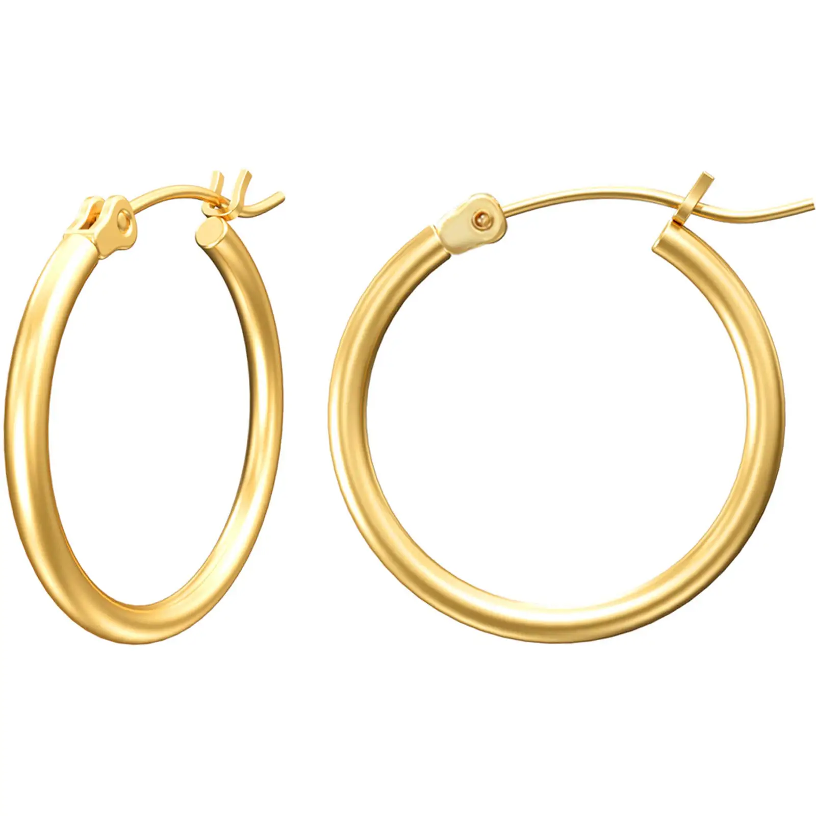 Vonmoos Hoop Earrings Set for Women Man 14K Real Gold Plated Copper Hoops with 925 Sterling Silver Needle New Modern Jewelry