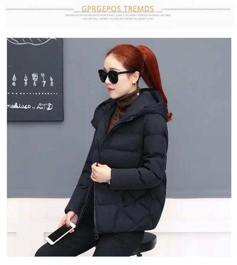 Women Jacket Parka Down Cotton Padded Coat 2022 Autumn Winter Slim Short Hooded Warm Thicken Jackets Women's Outerwear Clothing