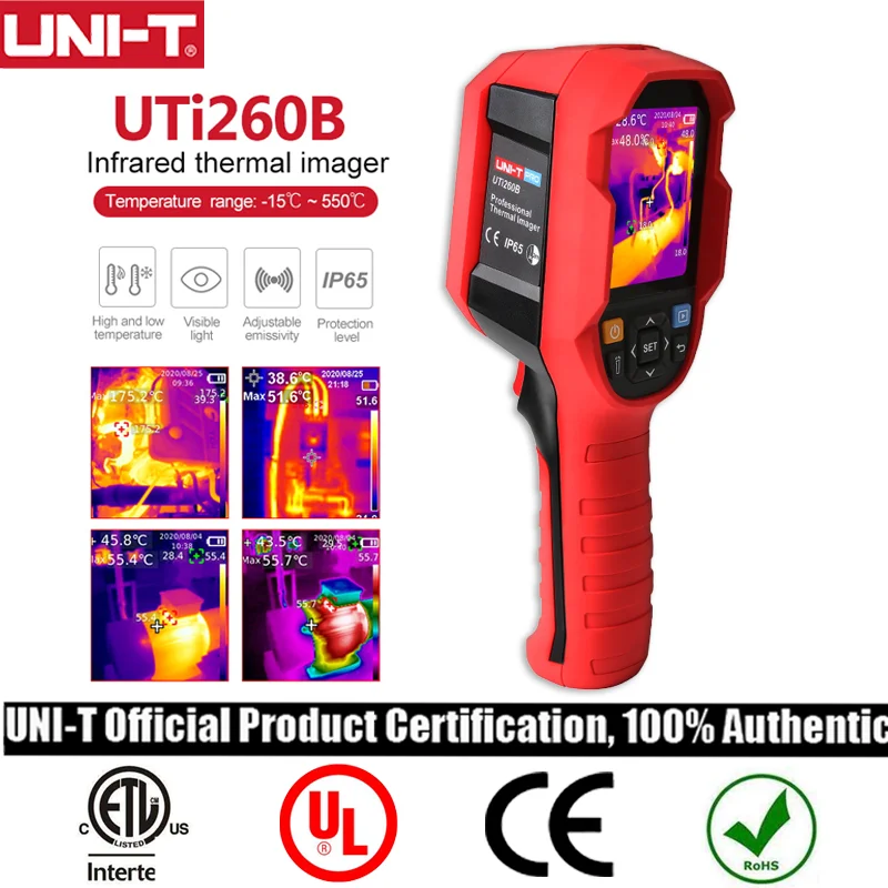 

UNI-T industrial infrared thermographic UT260b hd 256x192 pixels camera temperature imaging circuit electrical maintenance