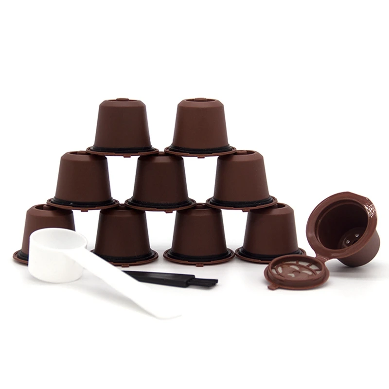 

10 шт. многоразовые кофейные капсулы для кофемашины Nespresso, пластиковые капсулы с фильтром