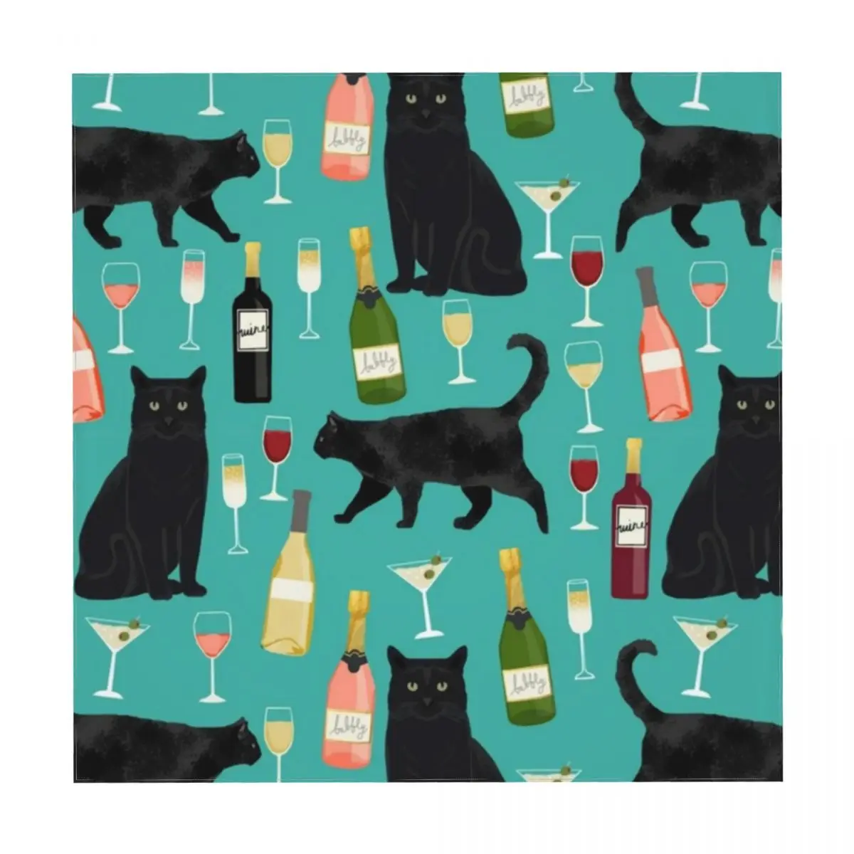 Цветная скатерть с принтом вина защитная забавного черного кота дешевая