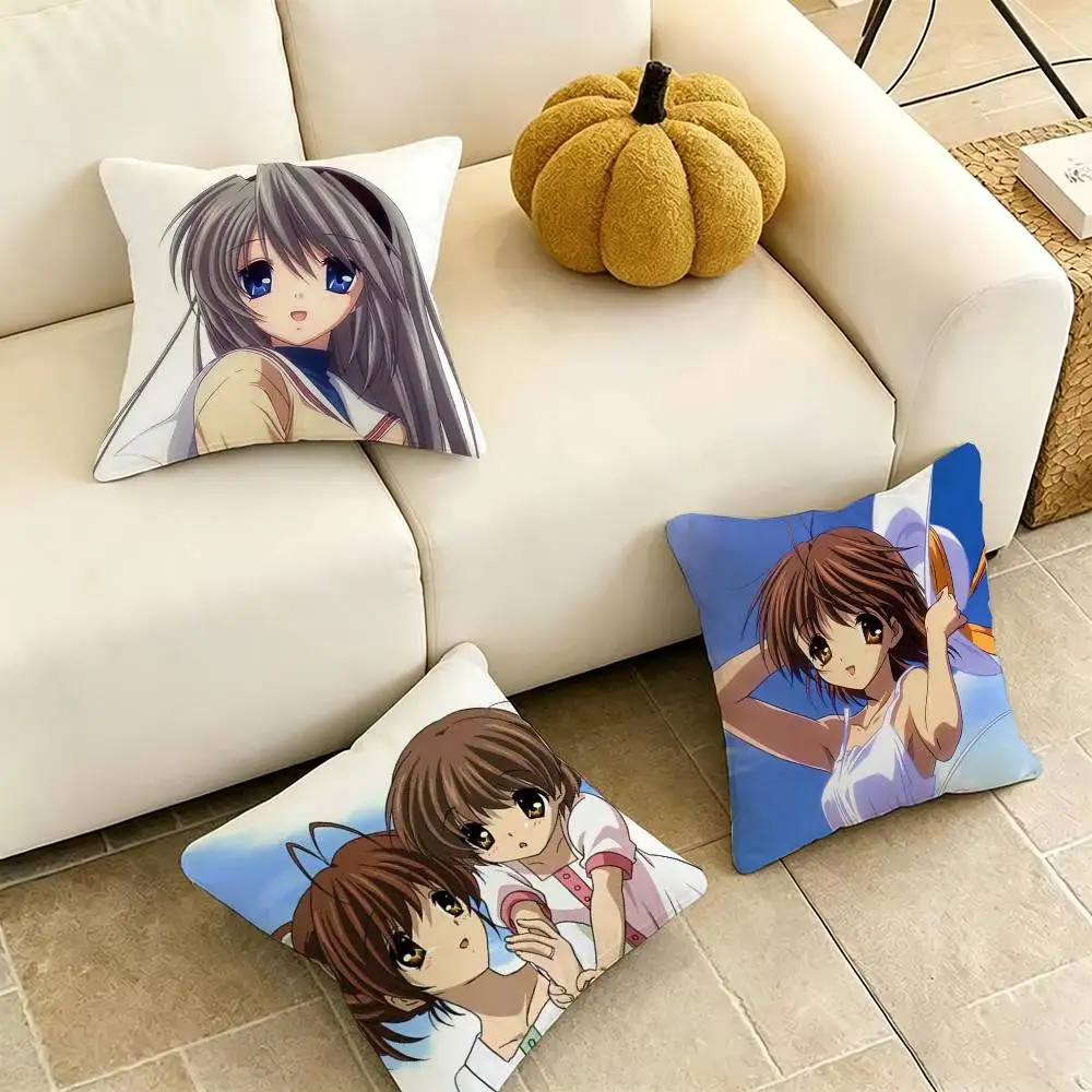 Фото Двусторонняя наволочка с принтом C-Clannad After S-Story Square, наволочка для спальни, наволочка для дивана, чехол для подушки, подарок №1