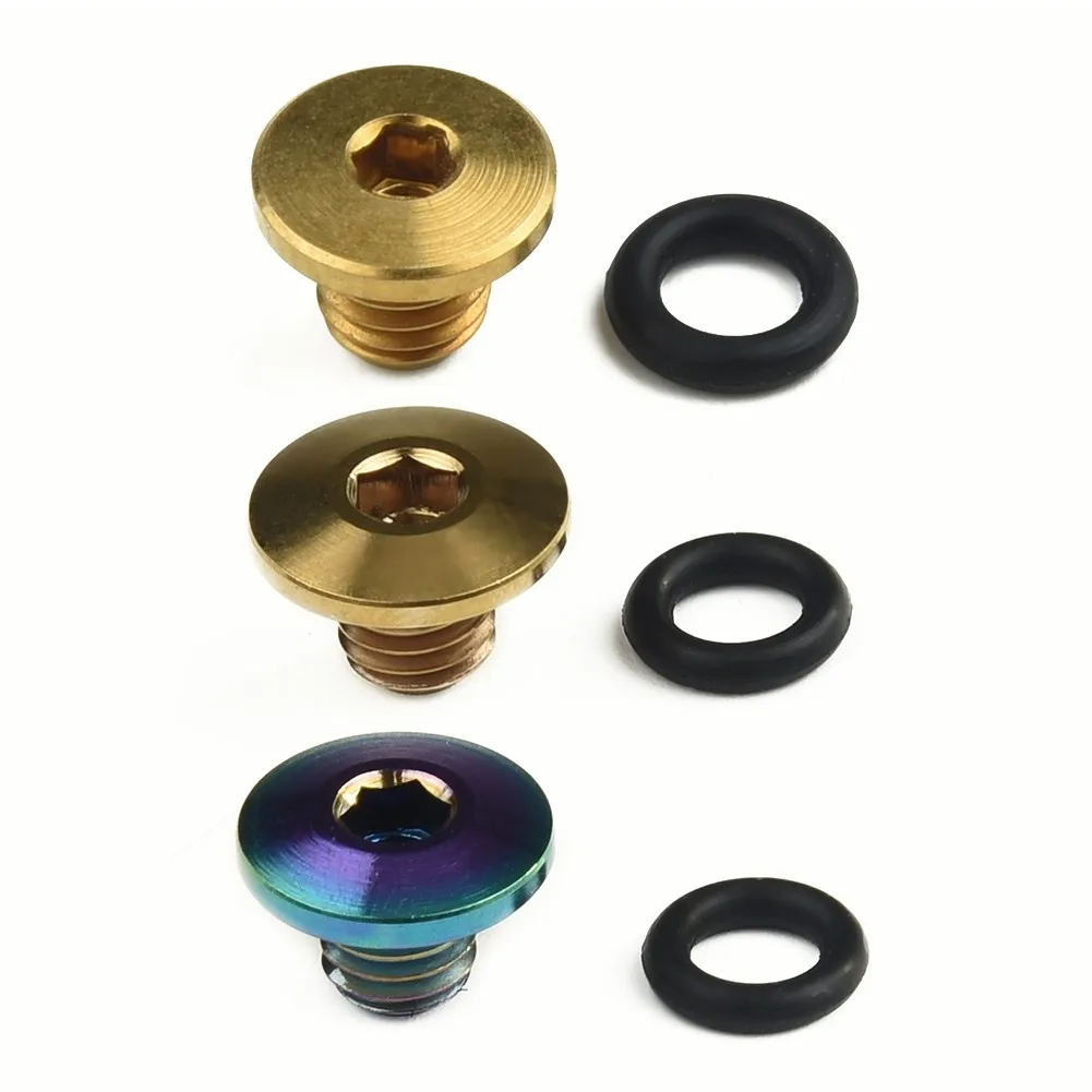 Bike Bicycle Bleed Titanium Screw & O-Ring For-Shimano XT SLX Zee Deore & LX M5 Titanium Bicycle Hydraulic Disc Brake Screw