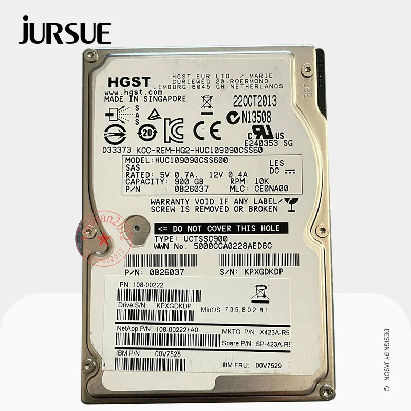 

For HGST HUC109090CSS600 900GB 10K 2.5" 6Gb/s 64M SAS HDD Hard Drive