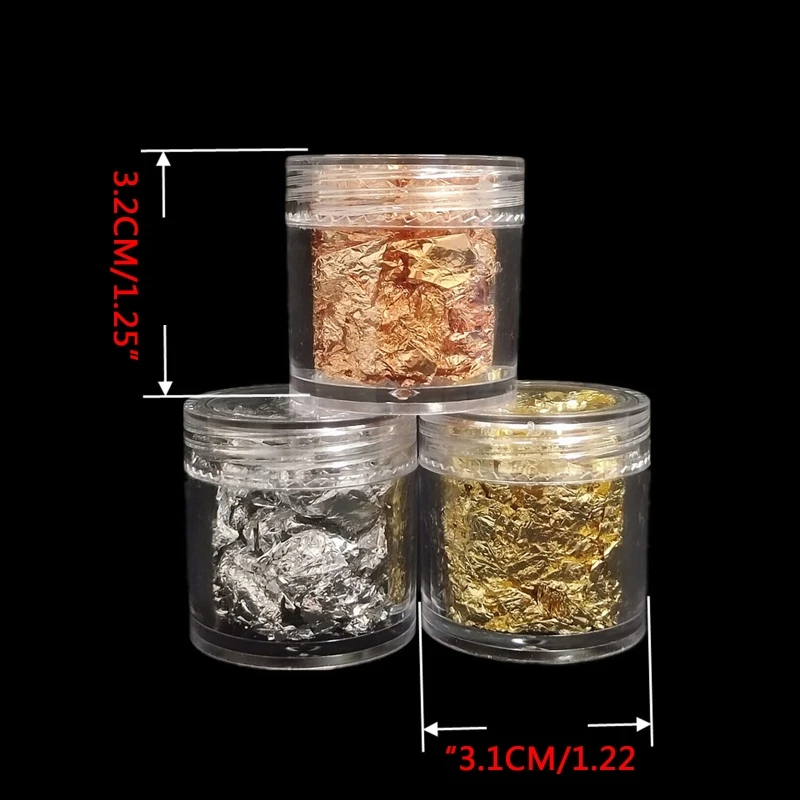 

Q81D Silver Golden Glitter Flake Foil Chips Foil Flakes Sequins Glitters Nail Decor