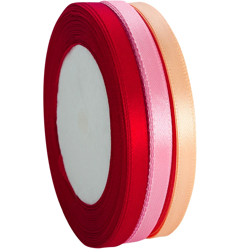 25 ярдов 6 мм шелковые атласные ленты для рукоделия бант ручной работы подарочная