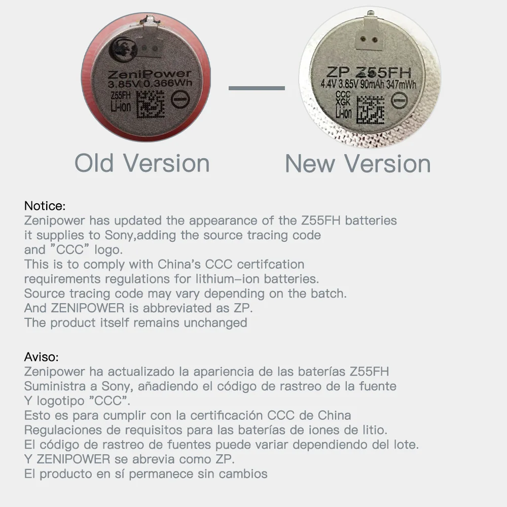 Оригинальный аккумулятор ZeniP Z55FH 3 85 В 90 мАч для SONY WF-1000XM5 1000XM5 XM5 Bluetooth-наушники