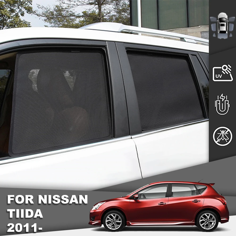 

Магнитный автомобильный солнцезащитный козырек для Nissan TIIDA PULSAR 2011-2021, сетчатая рамка для лобового стекла, занавеска для заднего стекла, солн...