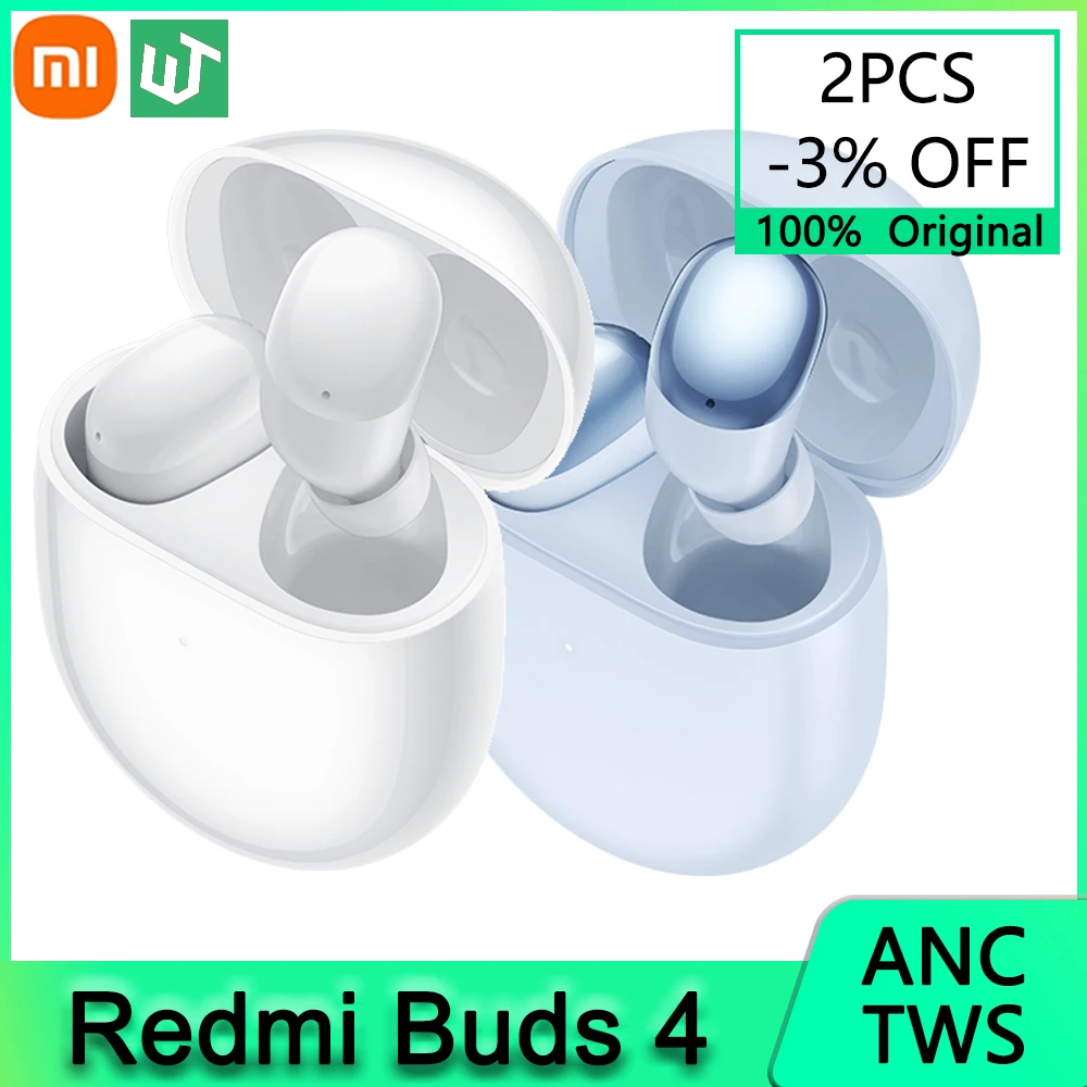 TWS-наушники Xiaomi Redmi Buds 4 с активным шумоподавлением Bluetooth 2 микрофона беспроводные