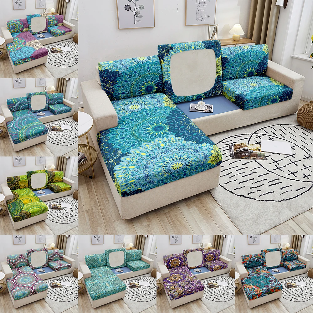 

Bohemian Elastic Sofa Seat Cushion Cover Datura Fabric Seat Cushion Cover For Living Room Chaise Longue Slipcover 1-4 Seater